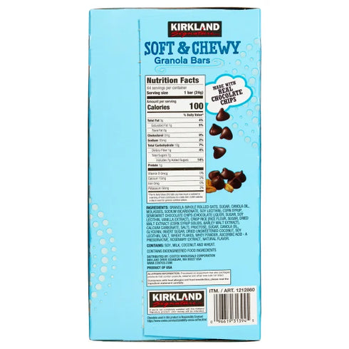Kirkland Signature Soft & Chewy Granola Bars, 0.85 oz, 64-count